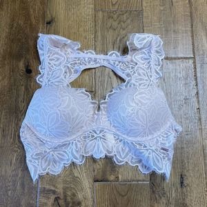 Victoria's Secret Pink Blush Pink Date Floral Lace Push Up Bralette Size Small